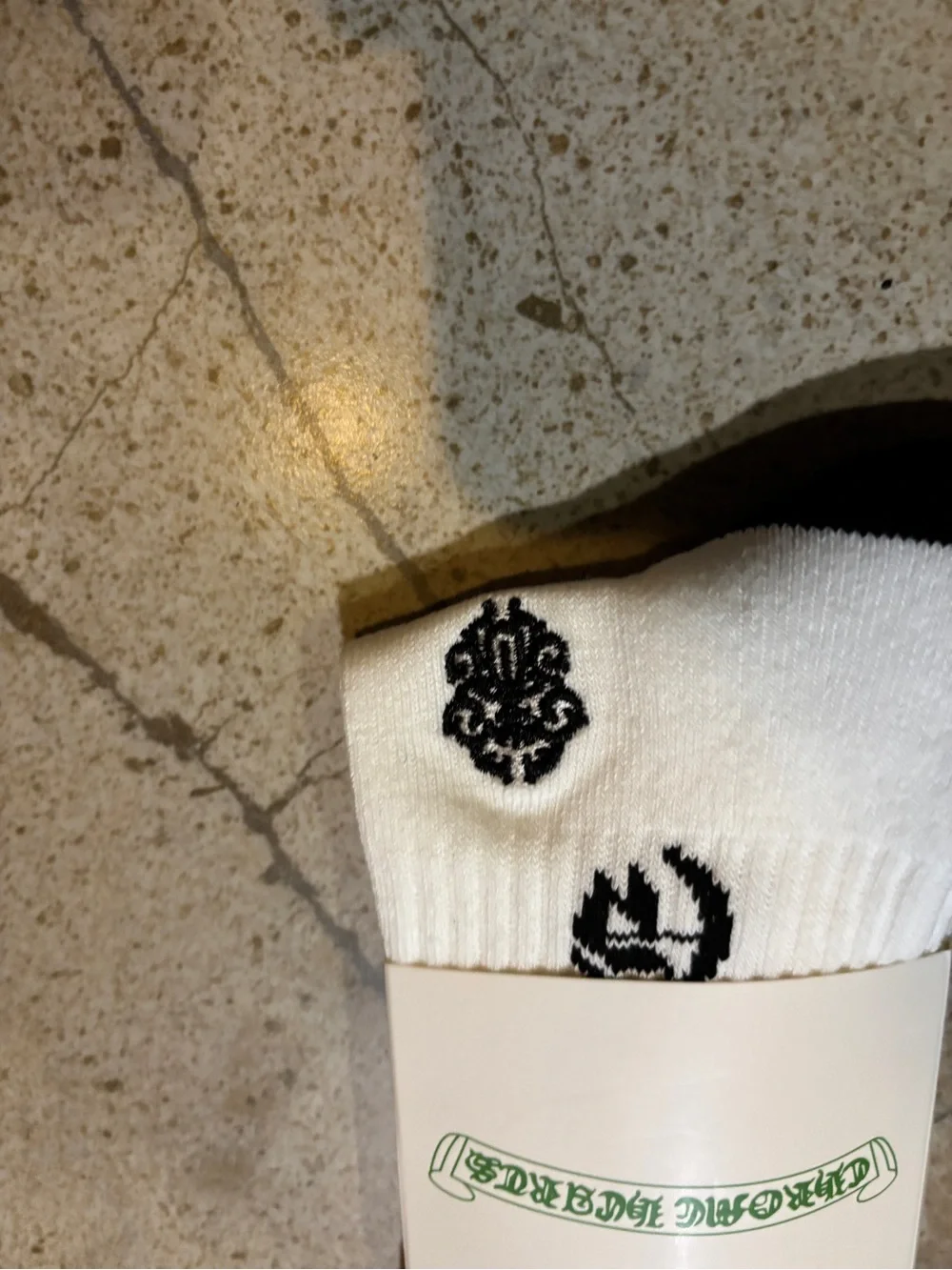 Chrome Hearts F*ck You socks white and black